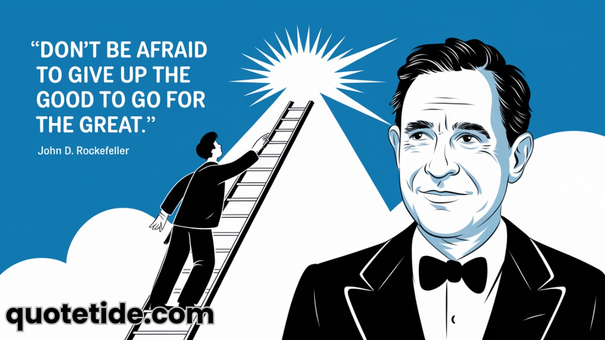 Don’t be afraid to give up the good to go for the great. — John D. Rockefeller Best Quotes on Change and Growth: Embrace the Journey to Personal Transformation