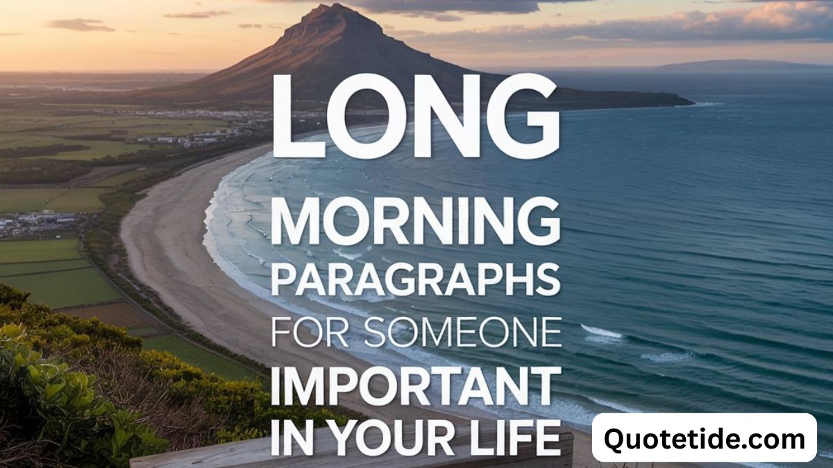 Long Good Morning Paragraphs for Someone Important in Your Life